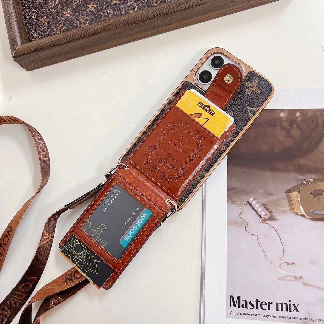 Luxury Crossbody Phone Case Card Holder Iphone 12 13 14 15 16 Pro Max