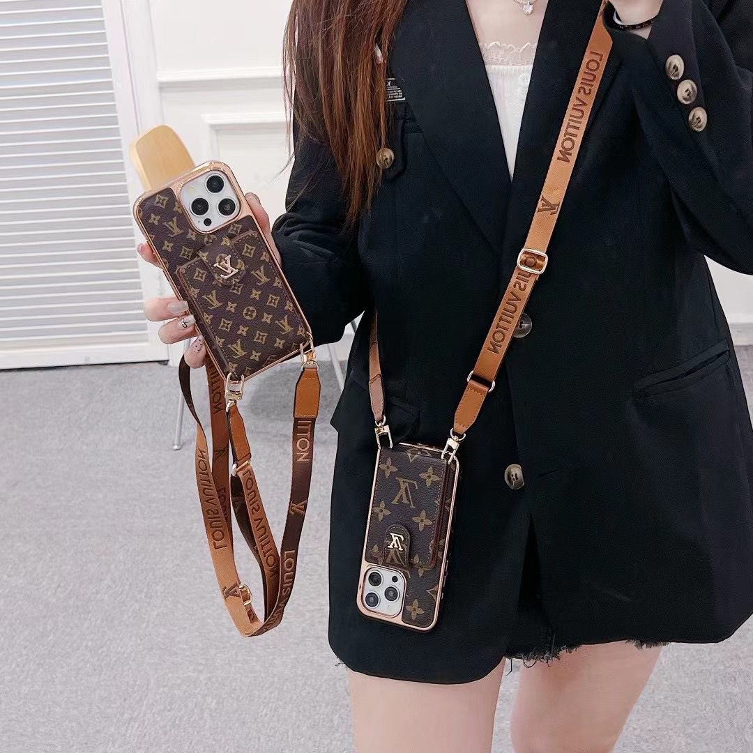 Luxury Crossbody Phone Case Card Holder Iphone 12 13 14 15 16 Pro Max
