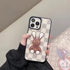 3D Luxury Designer Iphone Case Checkered Pattern For 11 12 13 14 Pro Max