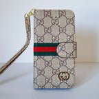 Gucci Wallet Case Iphone Beige Leather For Iphone 11 12 13 14 15 16 Pro Max Plus