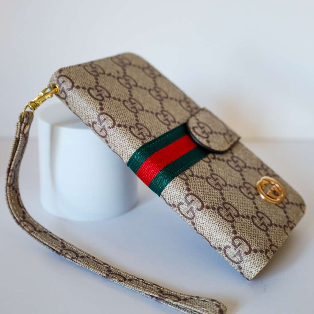 Gucci Wallet Case Iphone Beige Leather For Iphone 11 12 13 14 15 16 Pro Max Plus