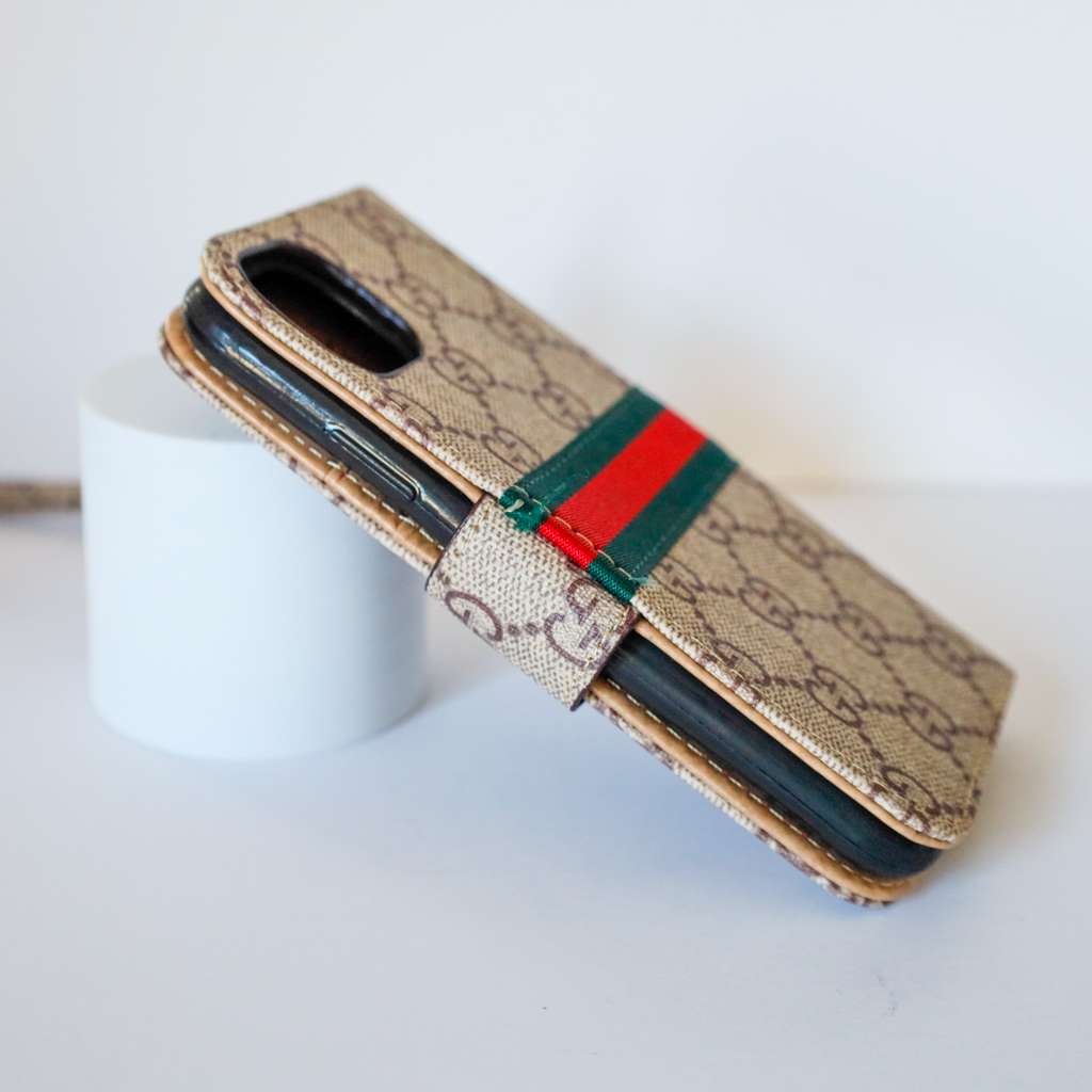 Gucci Wallet Case Iphone Beige Leather For Iphone 11 12 13 14 15 16 Pro Max Plus