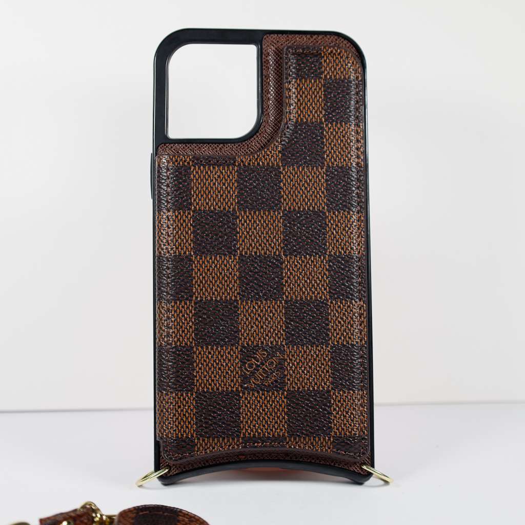 Crossbody Phone Case Designer Checkered Leather For Iphone 11 12 13 14 Pro Max