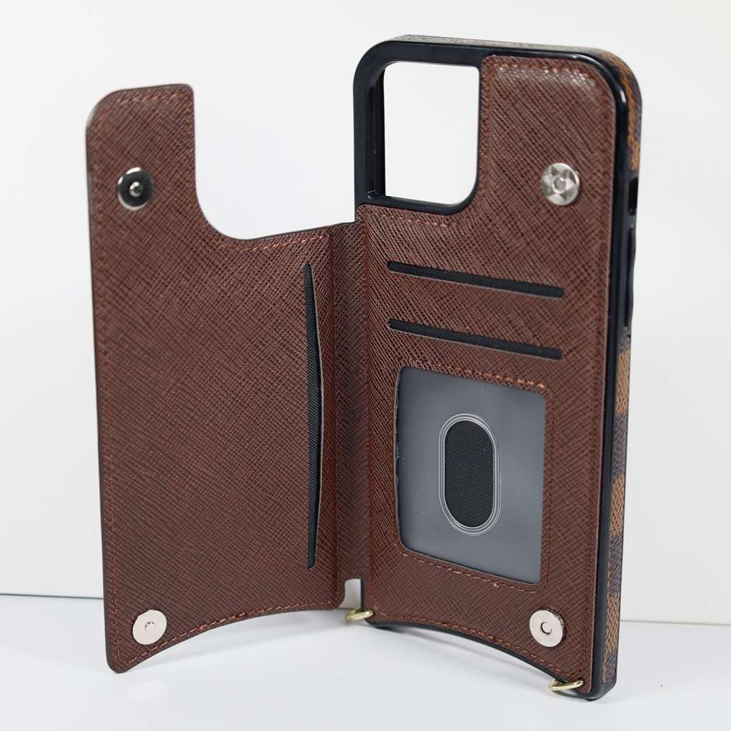 Crossbody Phone Case Designer Checkered Leather For Iphone 11 12 13 14 Pro Max