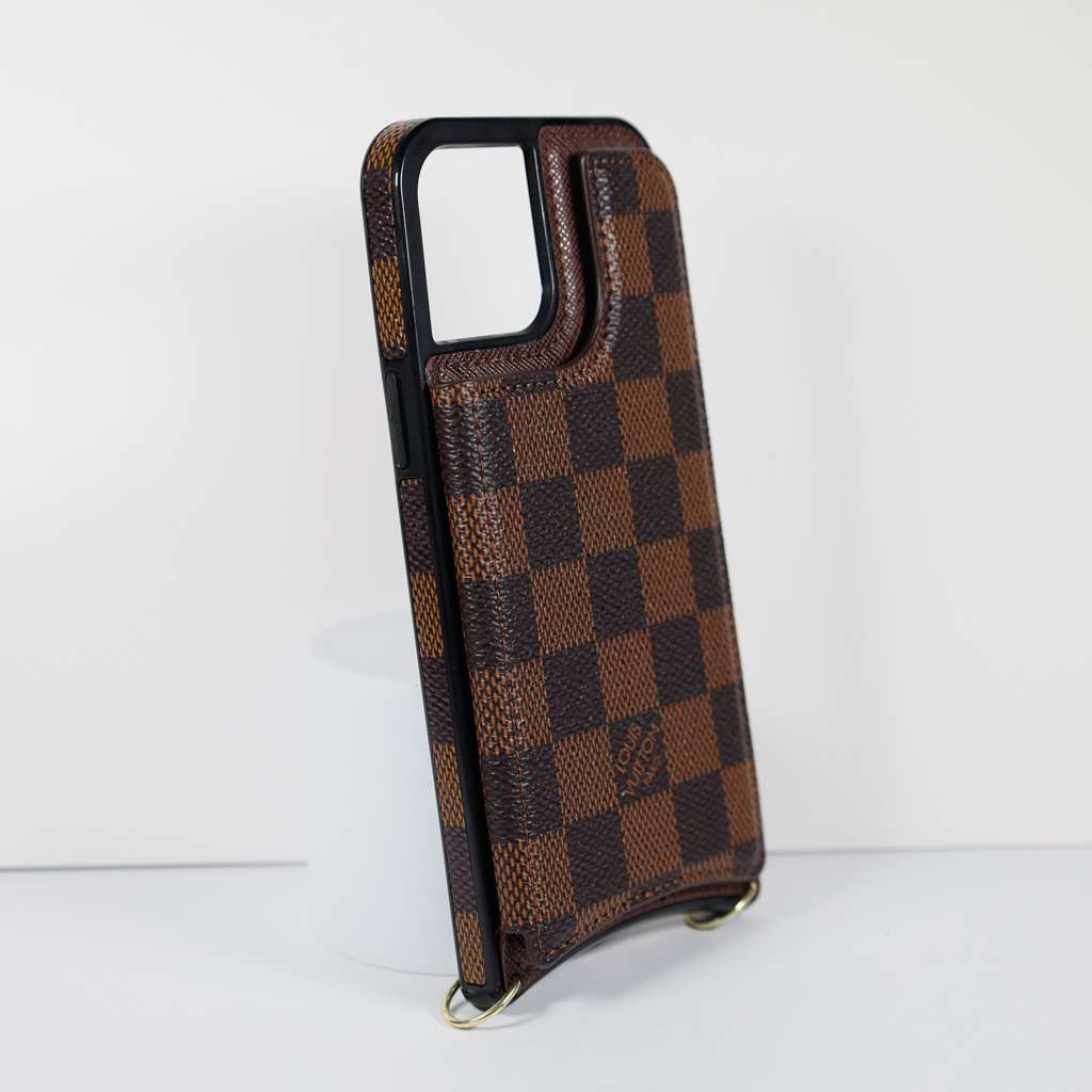 Crossbody Phone Case Designer Checkered Leather For Iphone 11 12 13 14 Pro Max