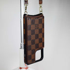Crossbody Phone Case Designer Checkered Leather For Iphone 11 12 13 14 Pro Max