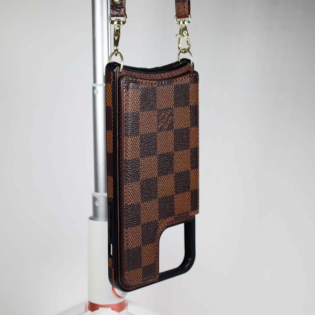 Crossbody Phone Case Designer Checkered Leather For Iphone 11 12 13 14 Pro Max