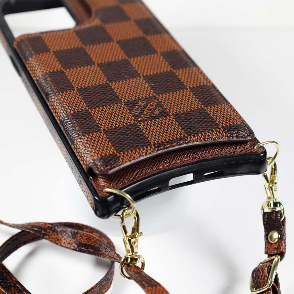 Crossbody Phone Case Designer Checkered Leather For Iphone 11 12 13 14 Pro Max