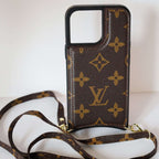 Lv Iphone 13 Pro Max Case Monogram Leather For 11 12 13 14 Pro Max Series