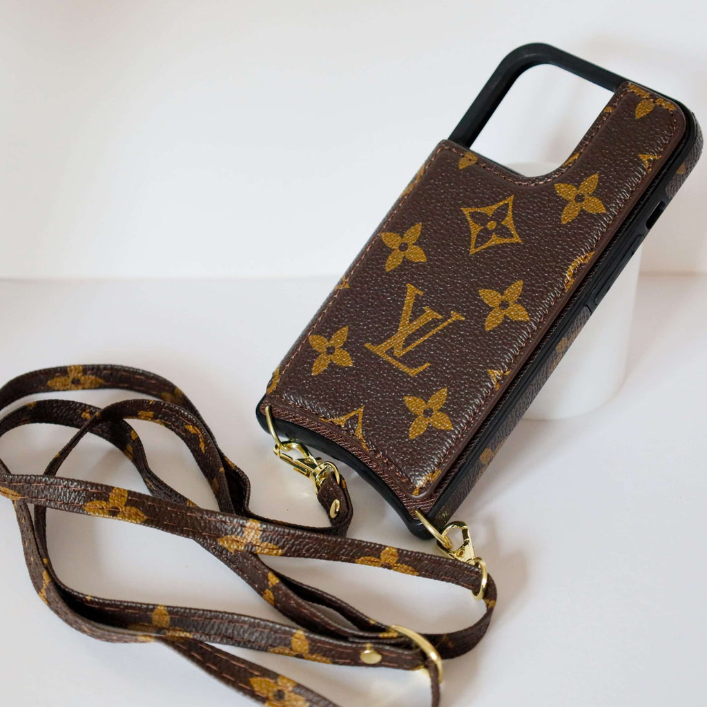 Lv Iphone 13 Pro Max Case Monogram Leather For 11 12 13 14 Pro Max Series