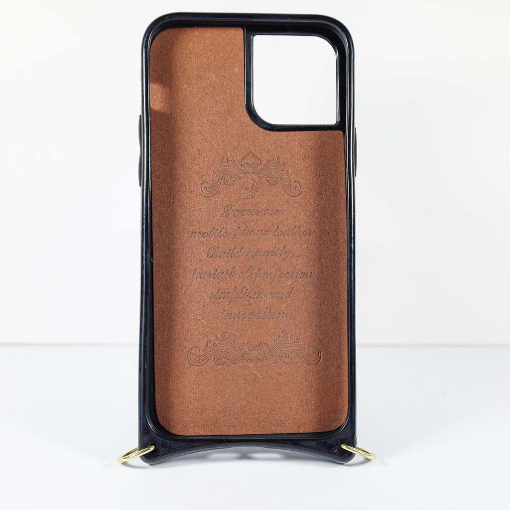 Luxury Iphone Wallet Case Black Checkered Leather For Iphone 11 12 13 14 Pro Max