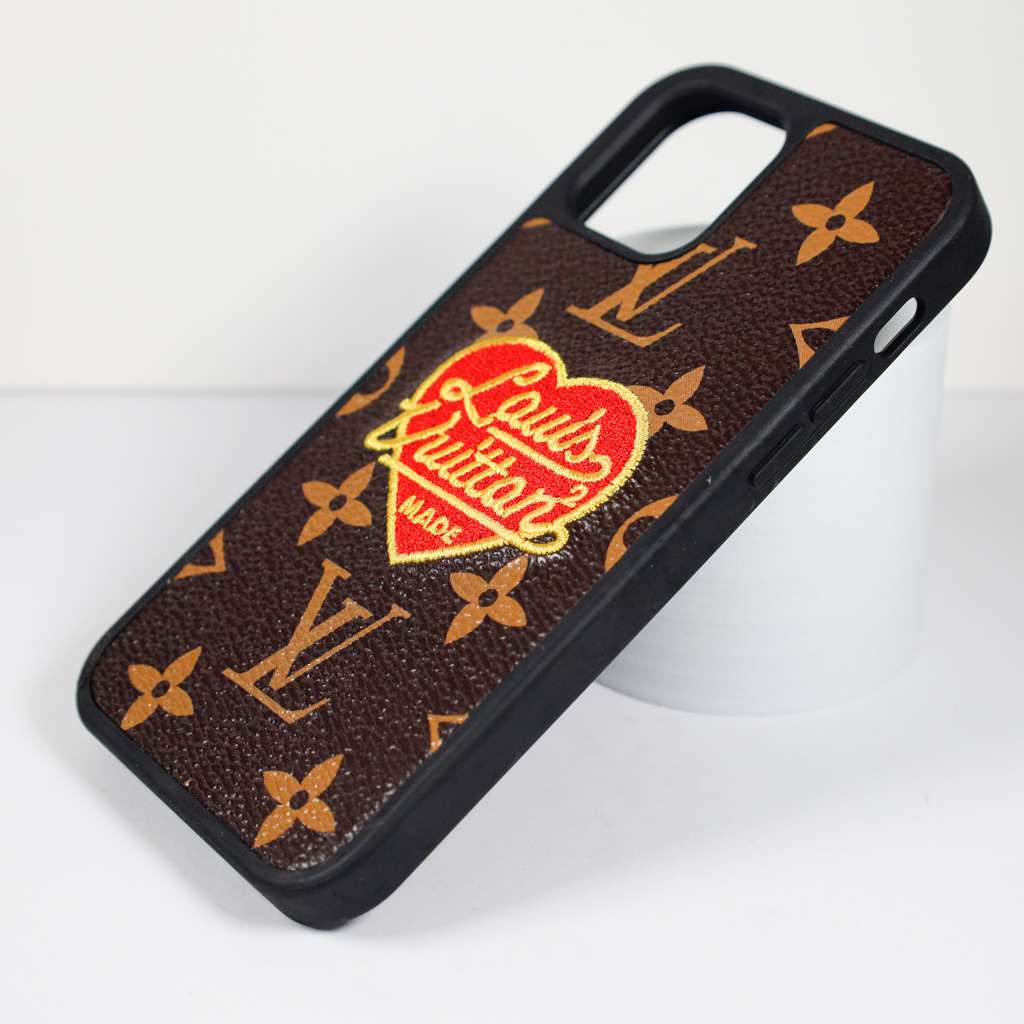 Lv Phone Case Embroidery 3D Heart For Iphone 12 13 Pro Max