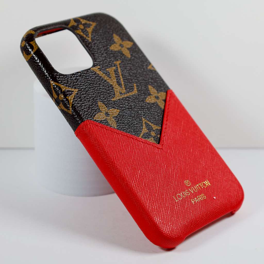 Lv Phone Case Card Holder Red For Iphone X 11 12 13 14 15 16 Pro Max Plus