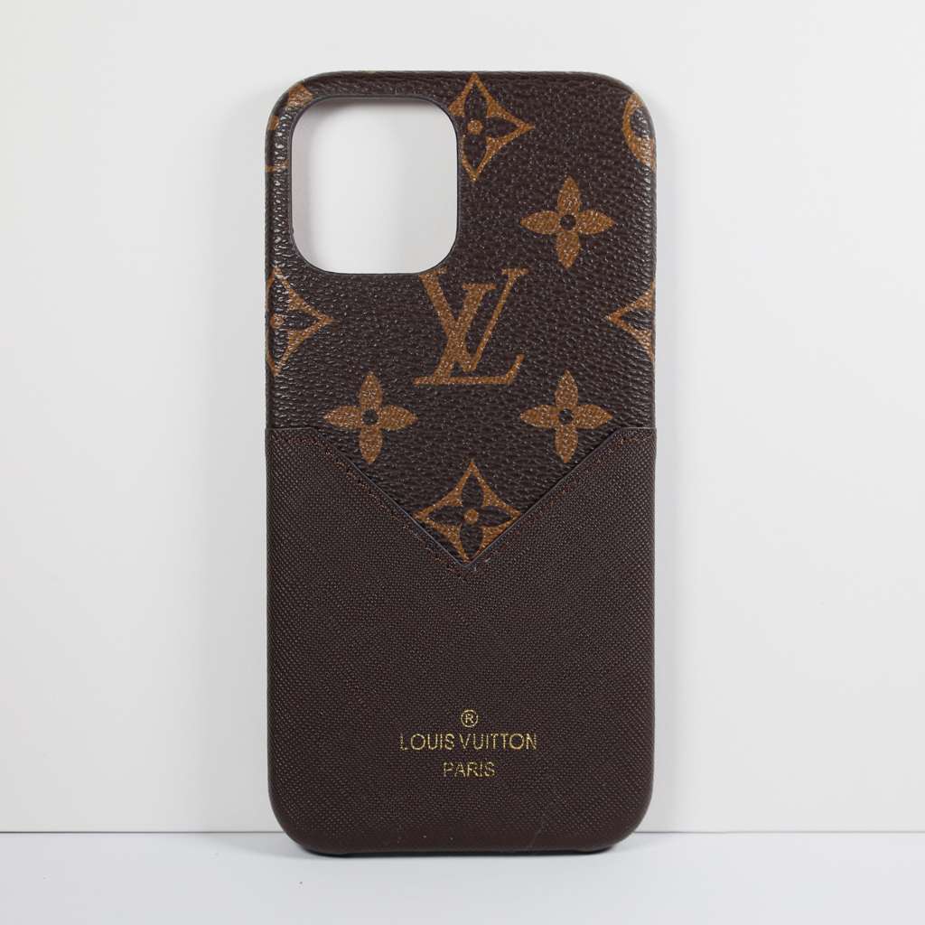 Lv Card Holder Iphone Case Brown For Iphone X 11 12 13 14 Pro Max Series