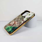 Gucci Iphone 11 12 13 14 15 Plus Pro Max Case White Green Bloom