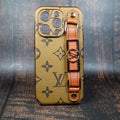 Lv Iphone Case With Strap Folding Style For 11 12 13 14 15 Pro Max Plus / Latte