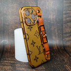 Lv Iphone Case With Strap Folding Style For 11 12 13 14 15 Pro Max Plus / Latte