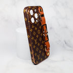Lv Cell Phone Case With Strap Folding Style For 11 12 13 14 15 16 Pro Max Plus / Brown