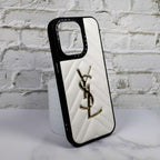 Ysl Leather Phone Case Fashion White For Iphone 12 13 14 15 16 Pro Max Plus Version