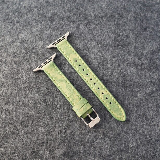 Designer Gucci Leather Watch Band For Apple Watches / Thin Green