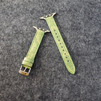 Designer Gucci Leather Watch Band For Apple Watches / Thin Green