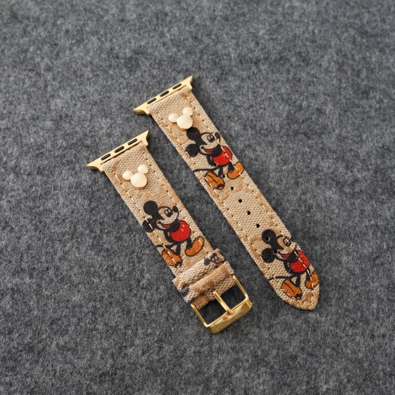 Fashion Gucci Design Apple Watch Band Wrist Strap / Brown