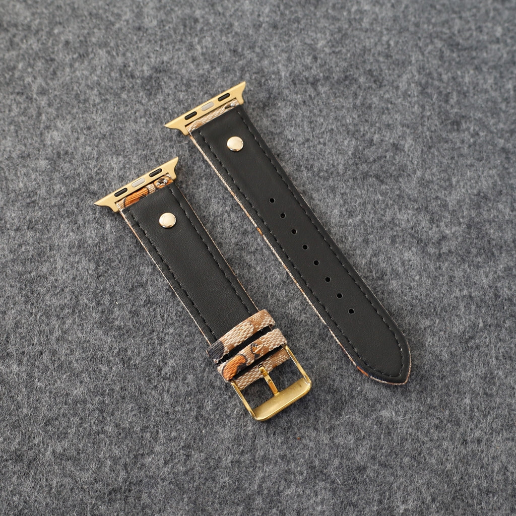 Fashion Gucci Design Apple Watch Band Wrist Strap / Brown