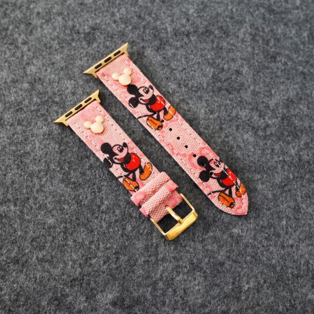 Apple Watch Band Designer Leather Wrist Strap / Pink