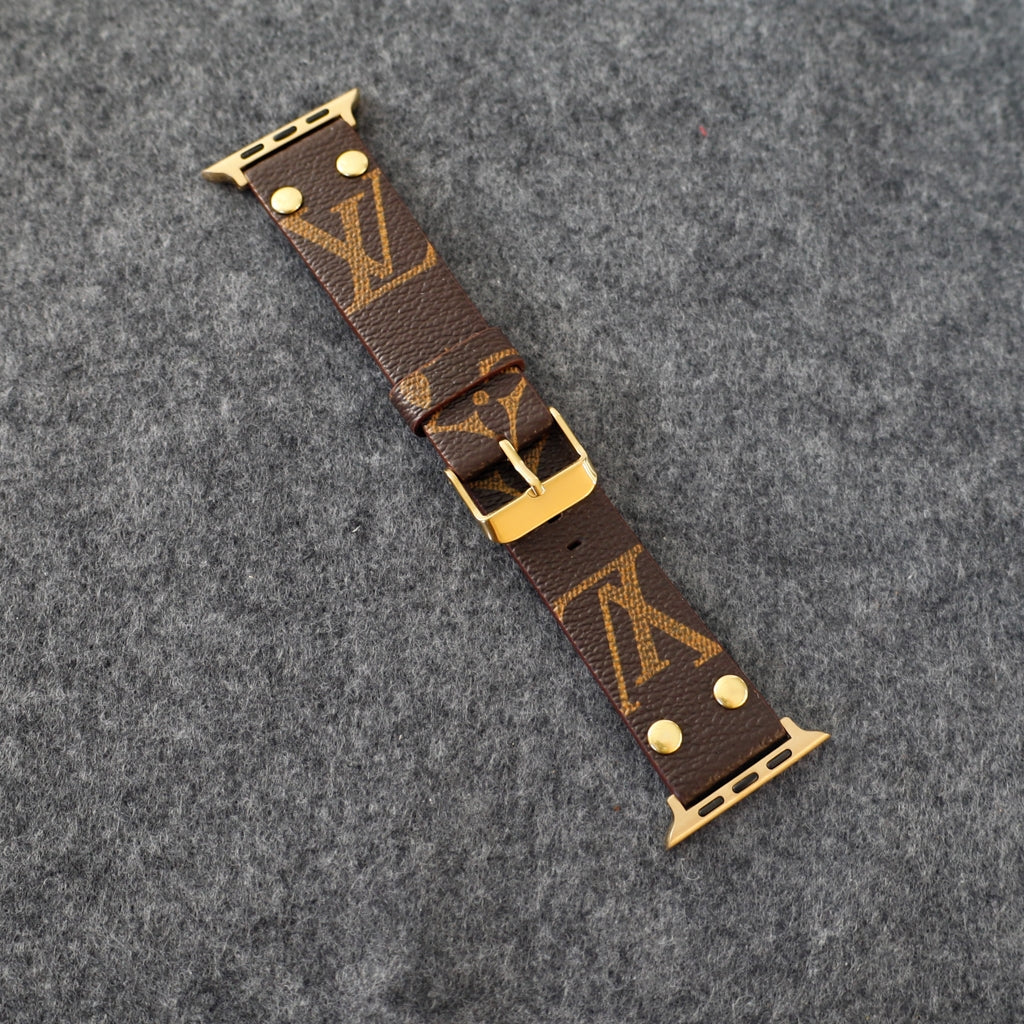 Designer Luxury Lv Band Apple Watch Series Brown Monogram