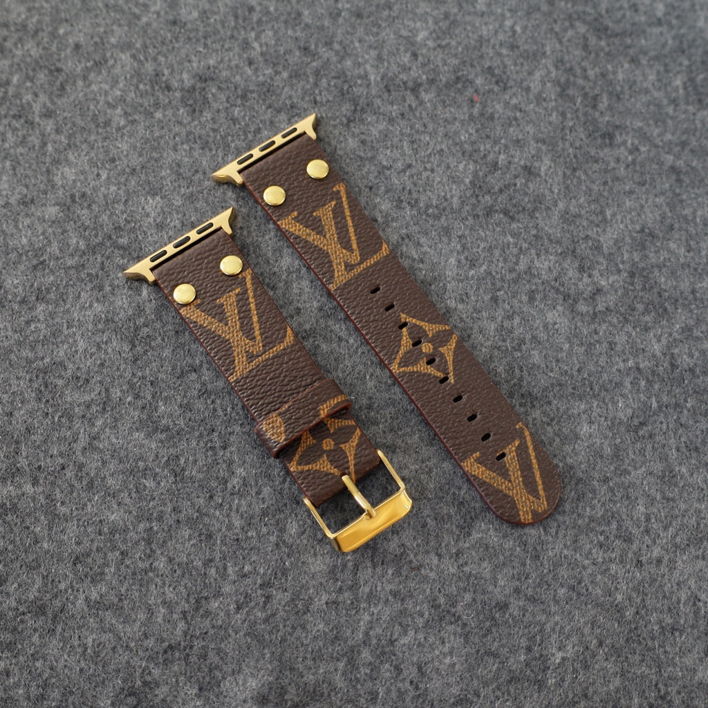 Designer Luxury Lv Band Apple Watch Series Brown Monogram