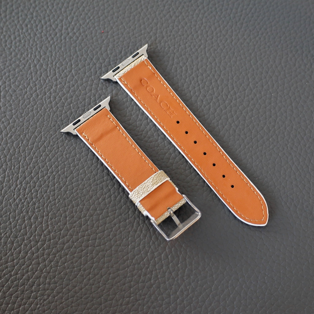 Luxury Band Apple Watch Light Beige Leather
