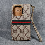 Gg Iphone Wallet Case For 11 12 13 14 15 16 Pro Max Plus / Beige