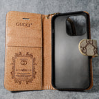 Gg Iphone Wallet Case For 11 12 13 14 15 16 Pro Max Plus / Beige