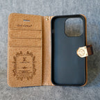 Lv Folio Wallet Case For 11 12 13 14 15 16 Pro Max Plus / Brown Checkered