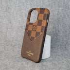 Brown Checkered Phone Case For Iphone X 11 12 13 14 Pro Max Series