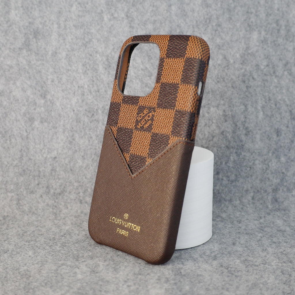 Brown Checkered Phone Case For Iphone X 11 12 13 14 Pro Max Series