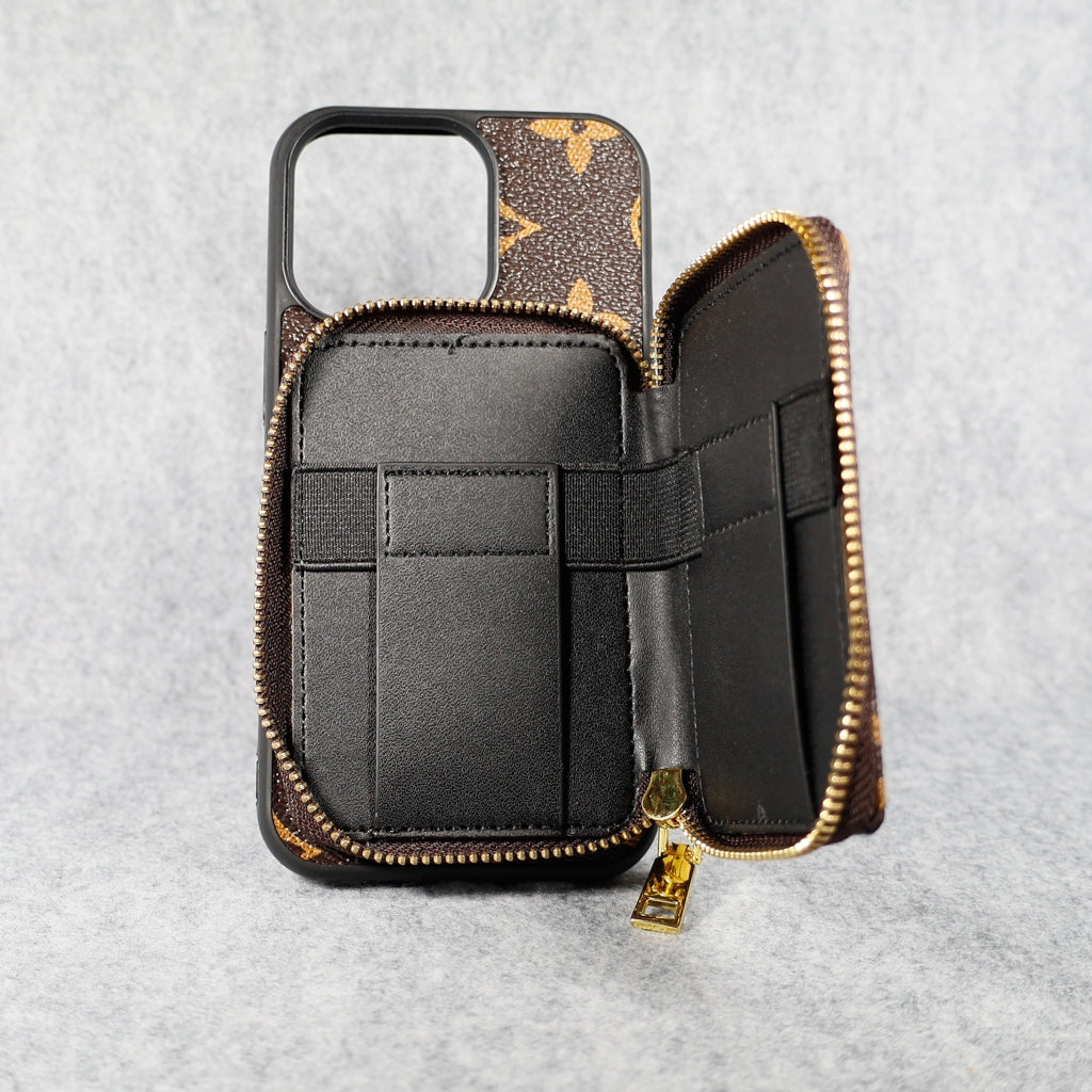 Designer Iphone Case Wallet Zipped Card Holder For 11 12 13 14 15 16 Pro Max Plus