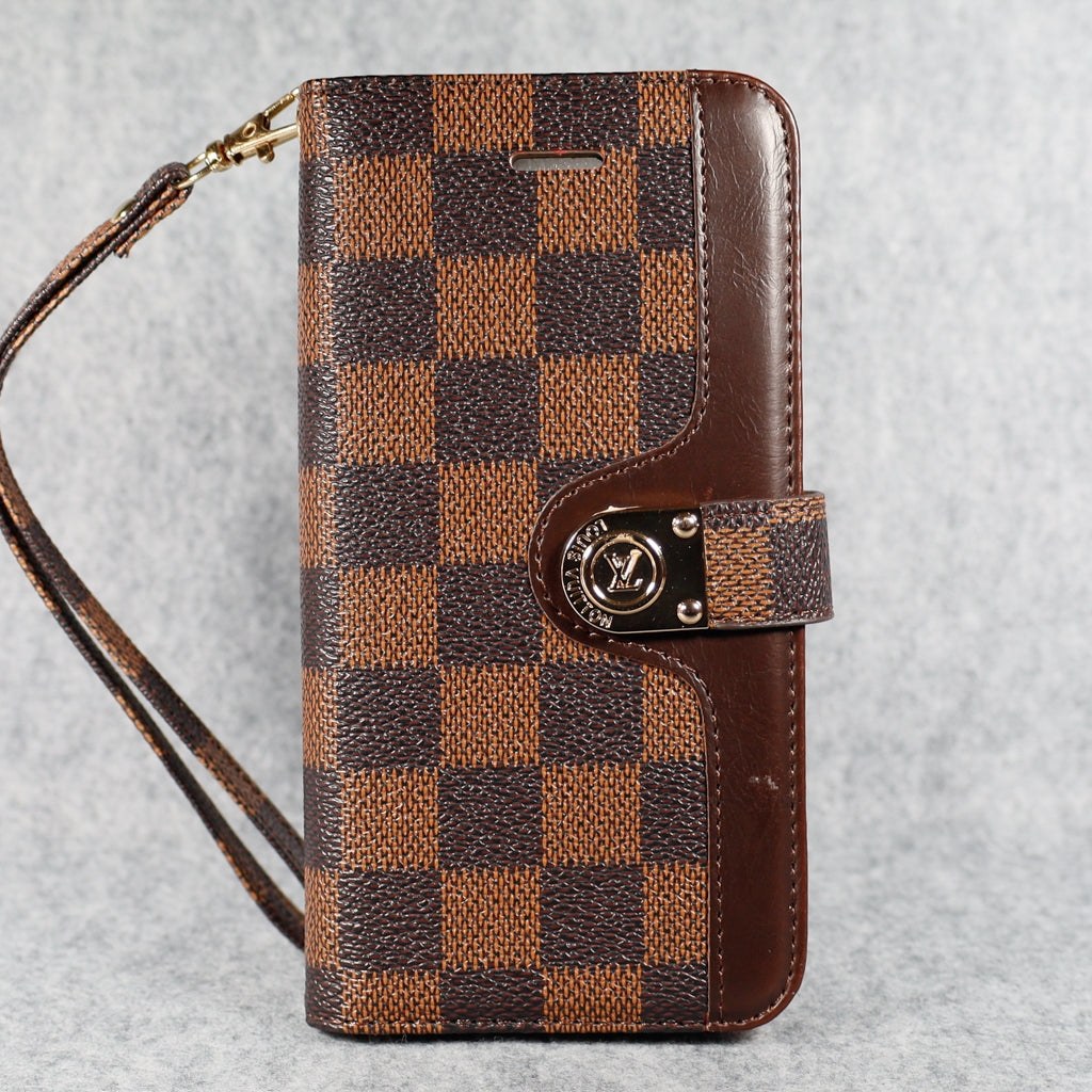 Lv Folio Wallet Phone Case Samsung Galaxy S22 23 24 25 Plus Ultra