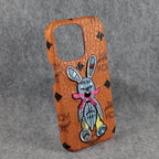 Mc Phone Case Embroidery Rabbit For Iphone 12 13 14 15 Pro Max Plus
