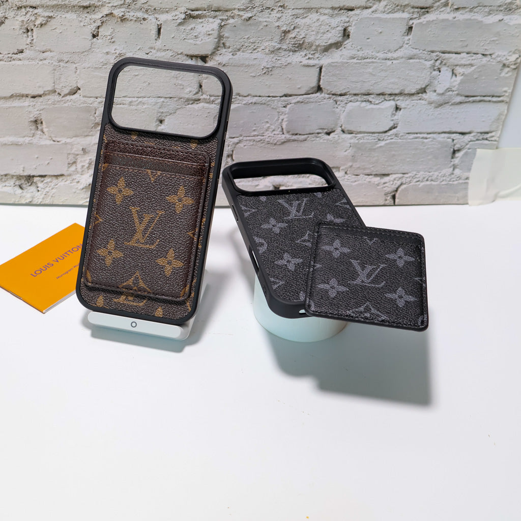 Lv Magsafe Phone Case With Magnet Card Holder For Iphone 17 Series