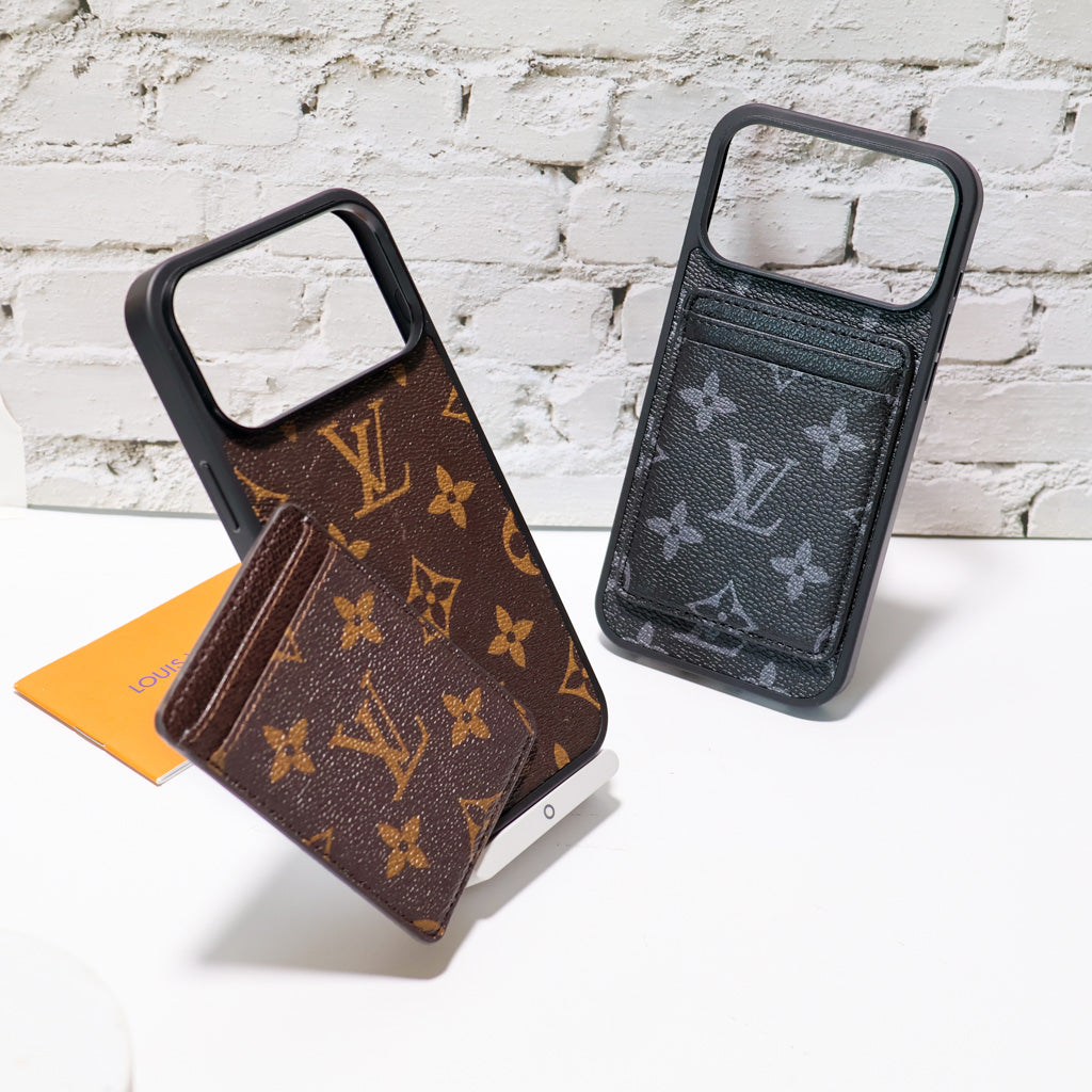 Lv Magsafe Phone Case With Magnet Card Holder For Iphone 17 Series