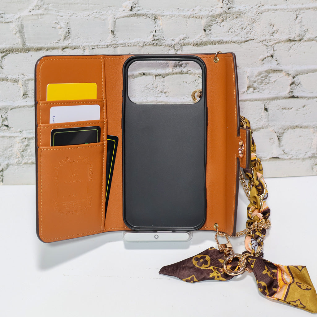 Brown Monogram Trifold Lv Iphone Wallet For 17 Series