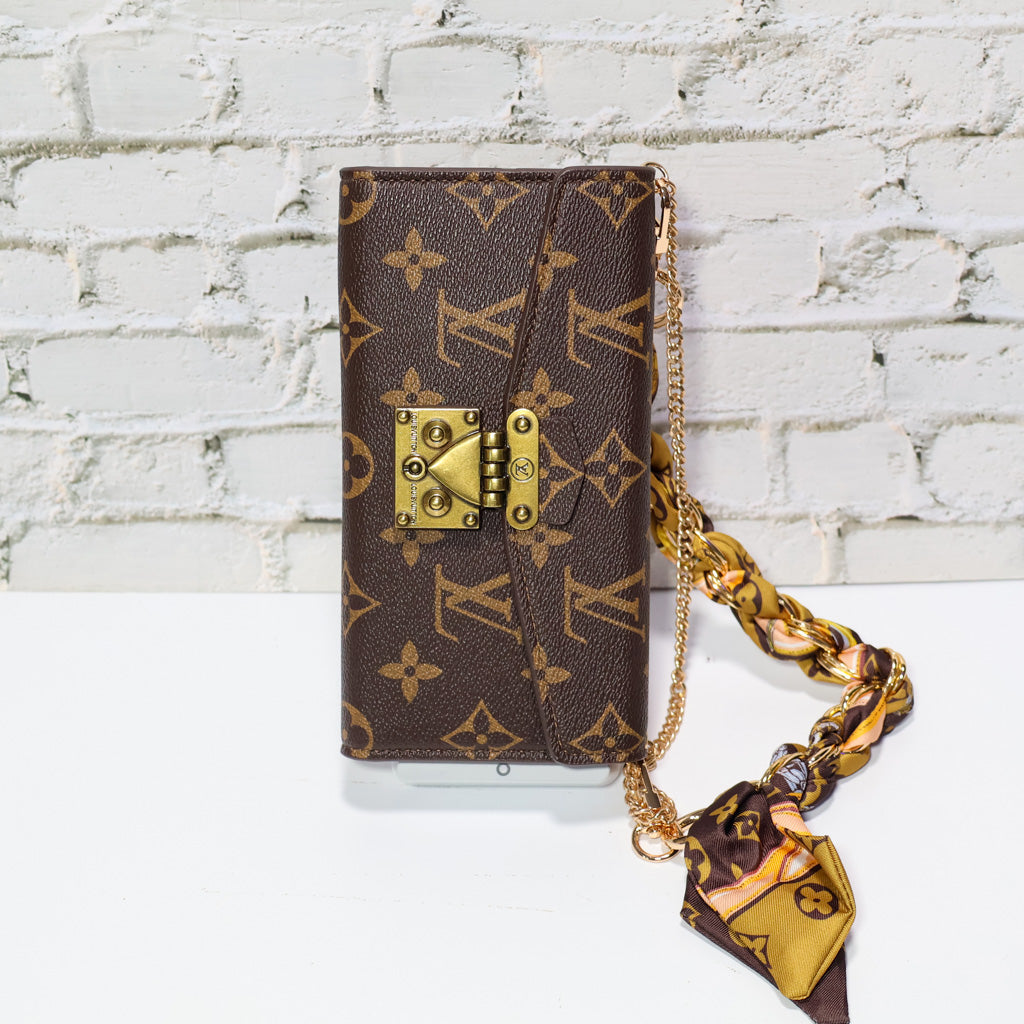 Brown Monogram Trifold Lv Iphone Wallet For 17 Series