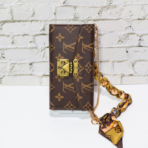 Brown Monogram Trifold Lv Iphone Wallet For 17 Series