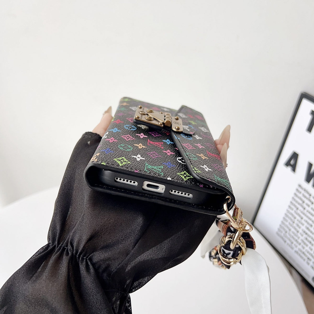 Multicolor Lv Style Crossbody Case Wallet For 13-17 / Pro / Pro Max