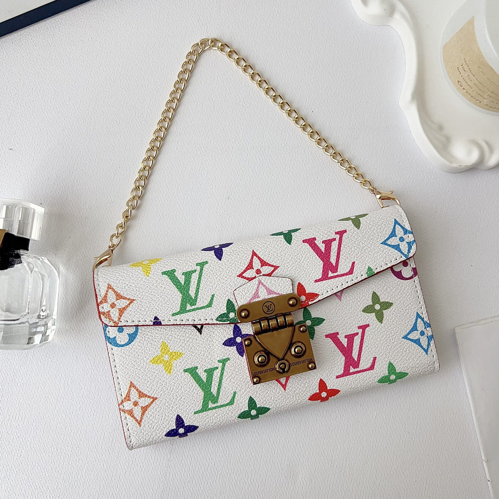 Multicolor Lv Style Crossbody Case Wallet For 13-17 / Pro / Pro Max