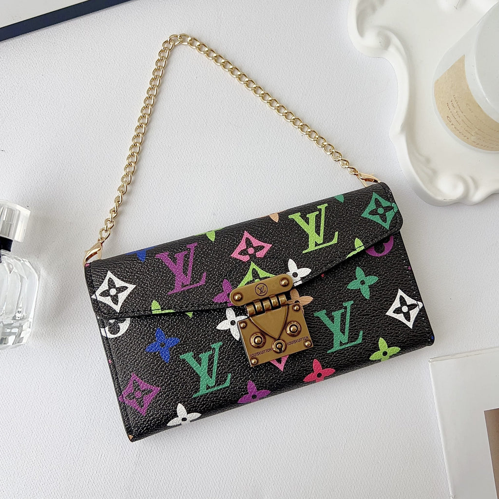 Multicolor Lv Style Crossbody Case Wallet For 13-17 / Pro / Pro Max