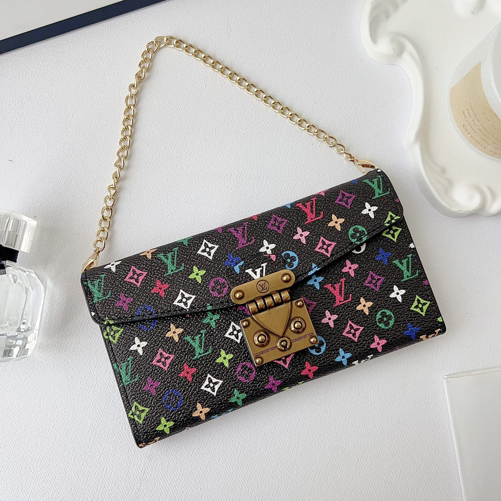 Multicolor Lv Style Crossbody Case Wallet For 13-17 / Pro / Pro Max
