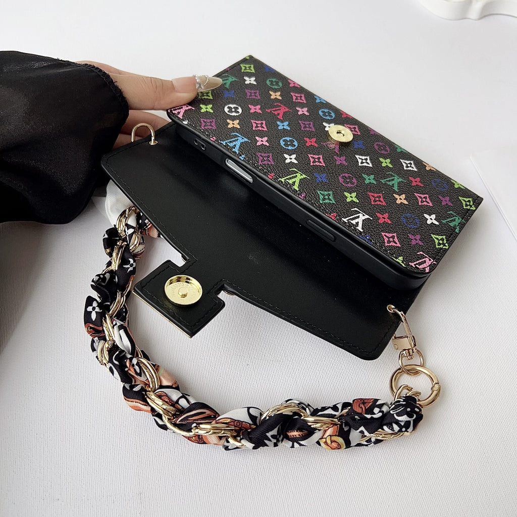 Multicolor Lv Style Crossbody Case Wallet For 13-17 / Pro / Pro Max