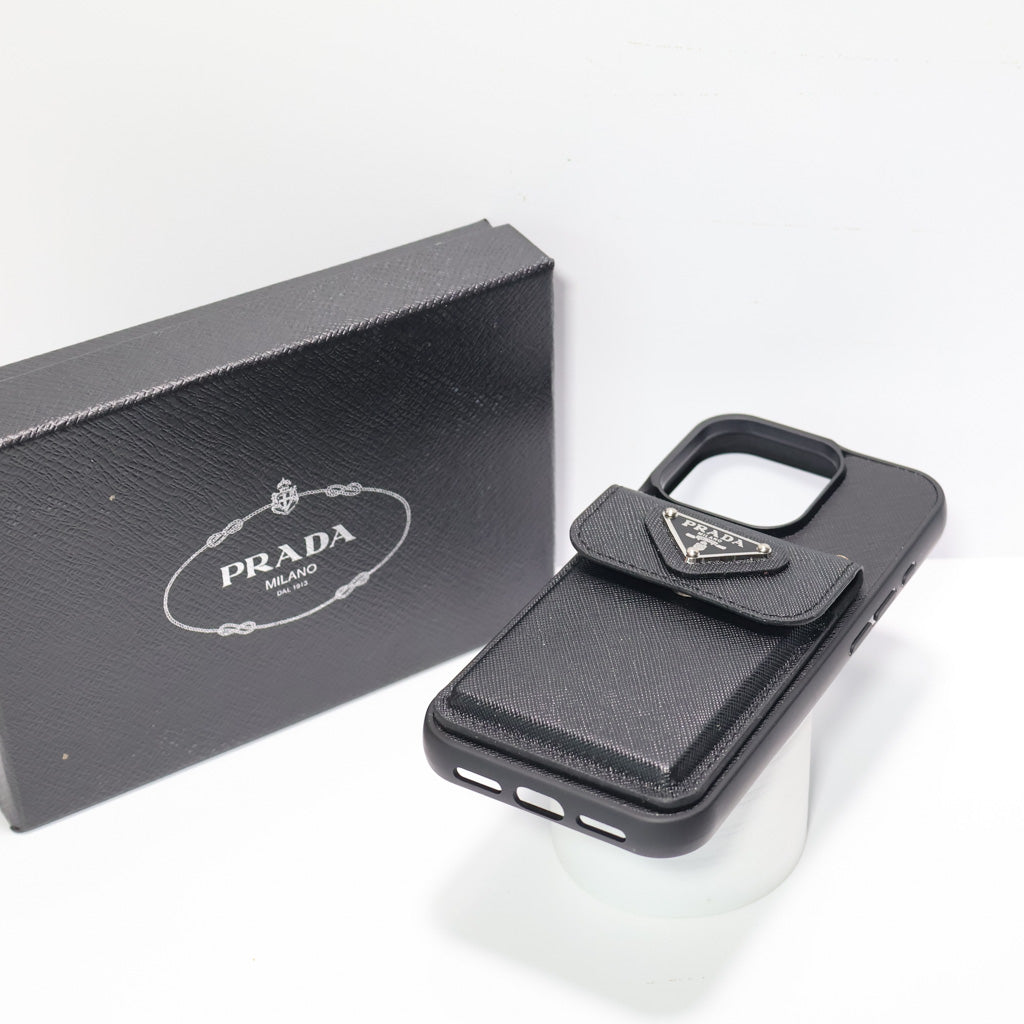 Prada Card Holder Phone Case For 12-16 Pro Max Plus